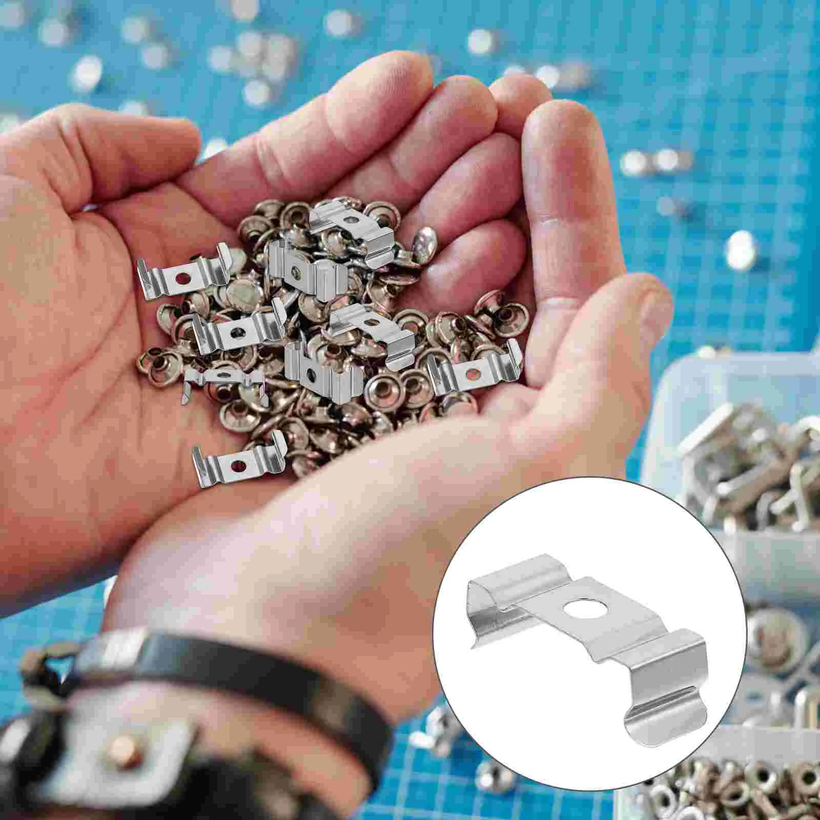 100 Pcs Manganese Steel Lamp Brackets Led Tube Holders Light Bar Shell Mounting Clips U Shape Fixtures Parts Accessories Car