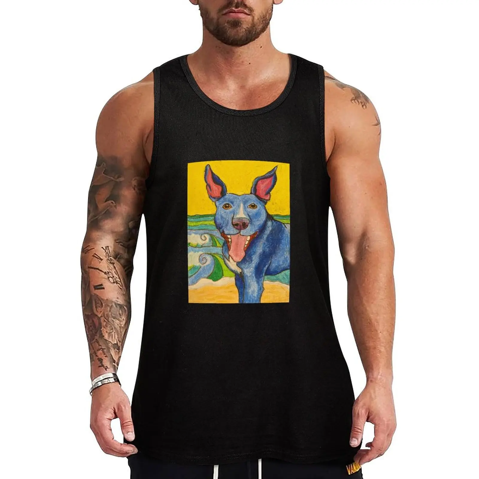 Kelpie Pop Art Tank Top training weight vest Sleeveless T-shirt