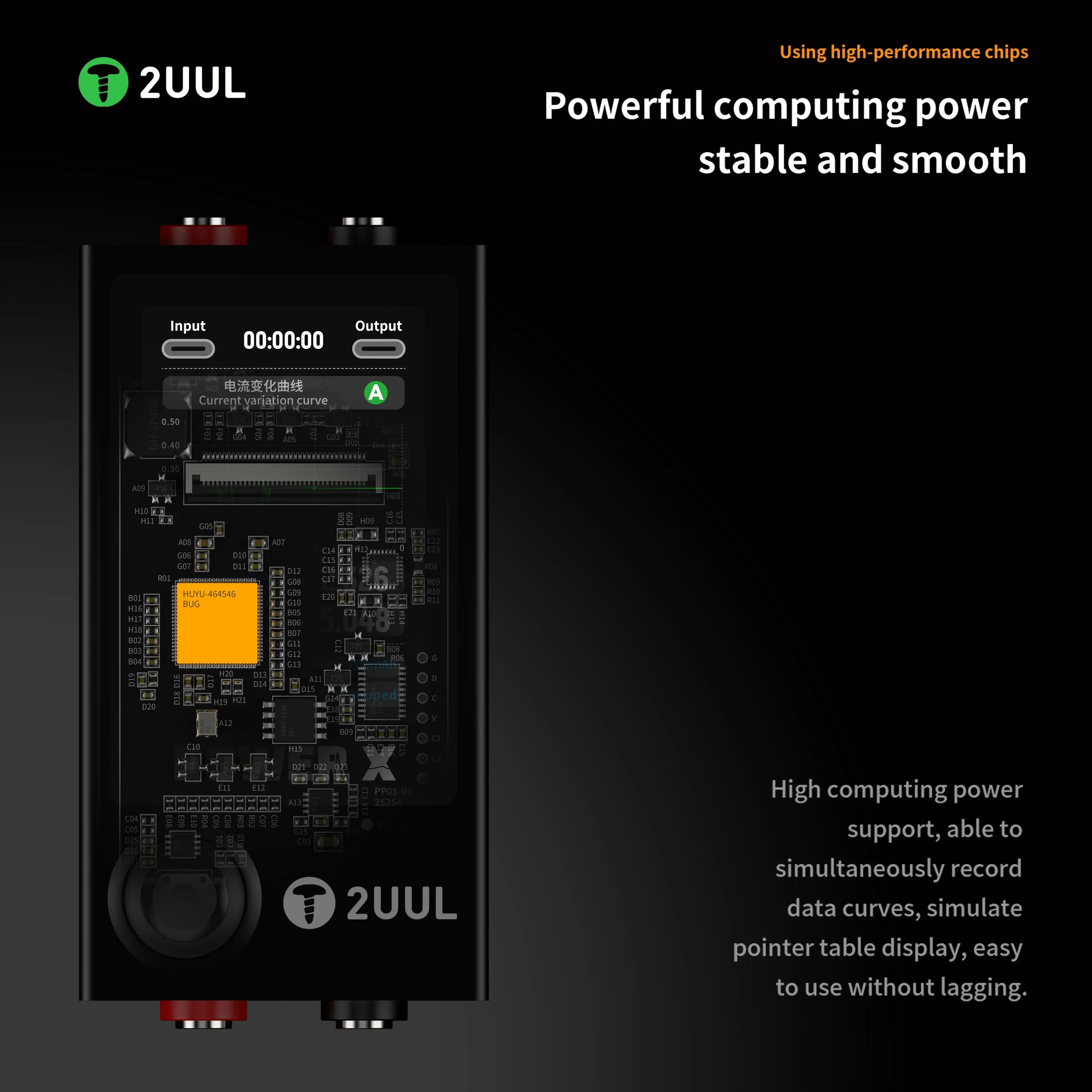 2UUL PW11 Power X Intelligent Digital Display Power Supply Tester for Mobile Phone Repair Current and Voltage Detection Tool