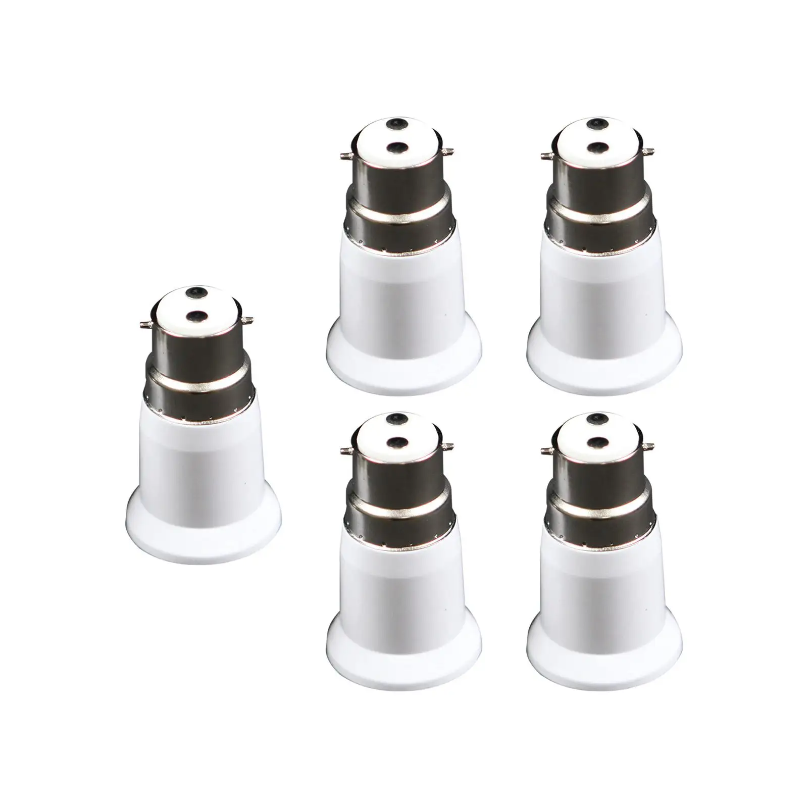 5 Pieces B22 to E27 Adaptor Durable Lighting Accessories Extender Adaptor Holder Bayonet Lamp Base to Screw for Light Lamp Bulb