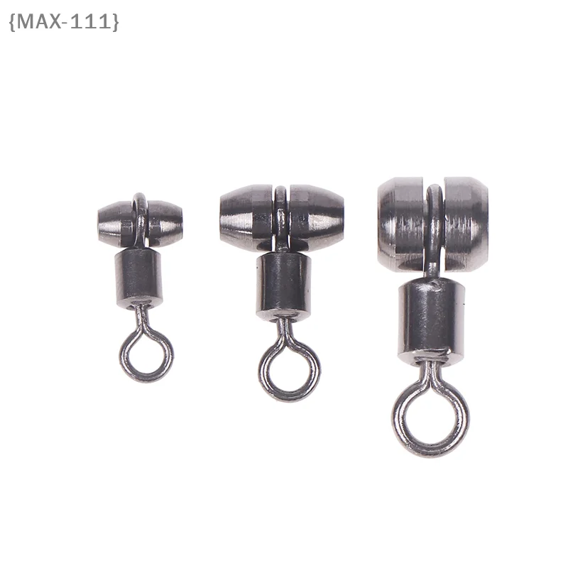 【F2-MAX-111】10Pcs 3-Way Copper Fishing Swivels-Rolling Bearing Swivel Connector for Saltwater & Carp Fishing Tackle Accessories