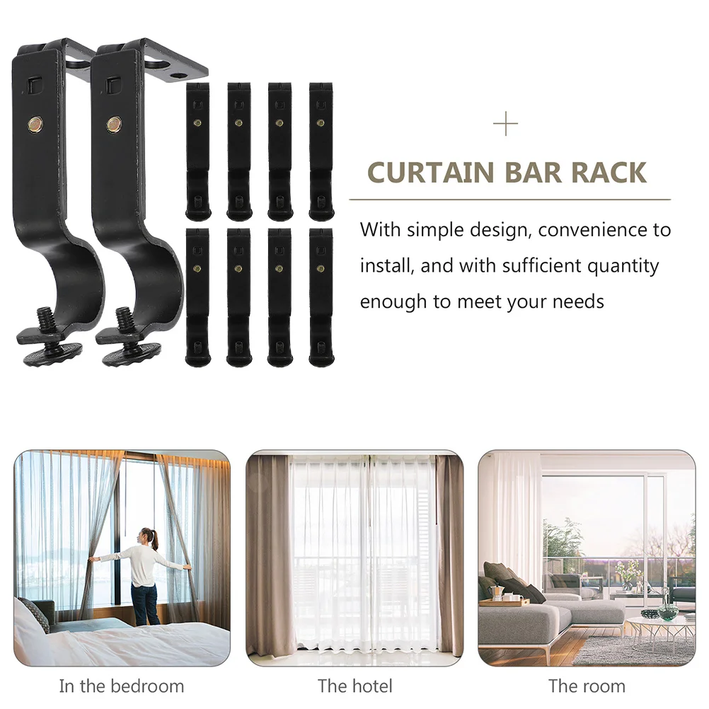 

10Pcs Metal Curtain Rod Holders Smooth Finish No Burrs Reliable Manufacturing for Door Curtains Clothes Pole Home Dormitory