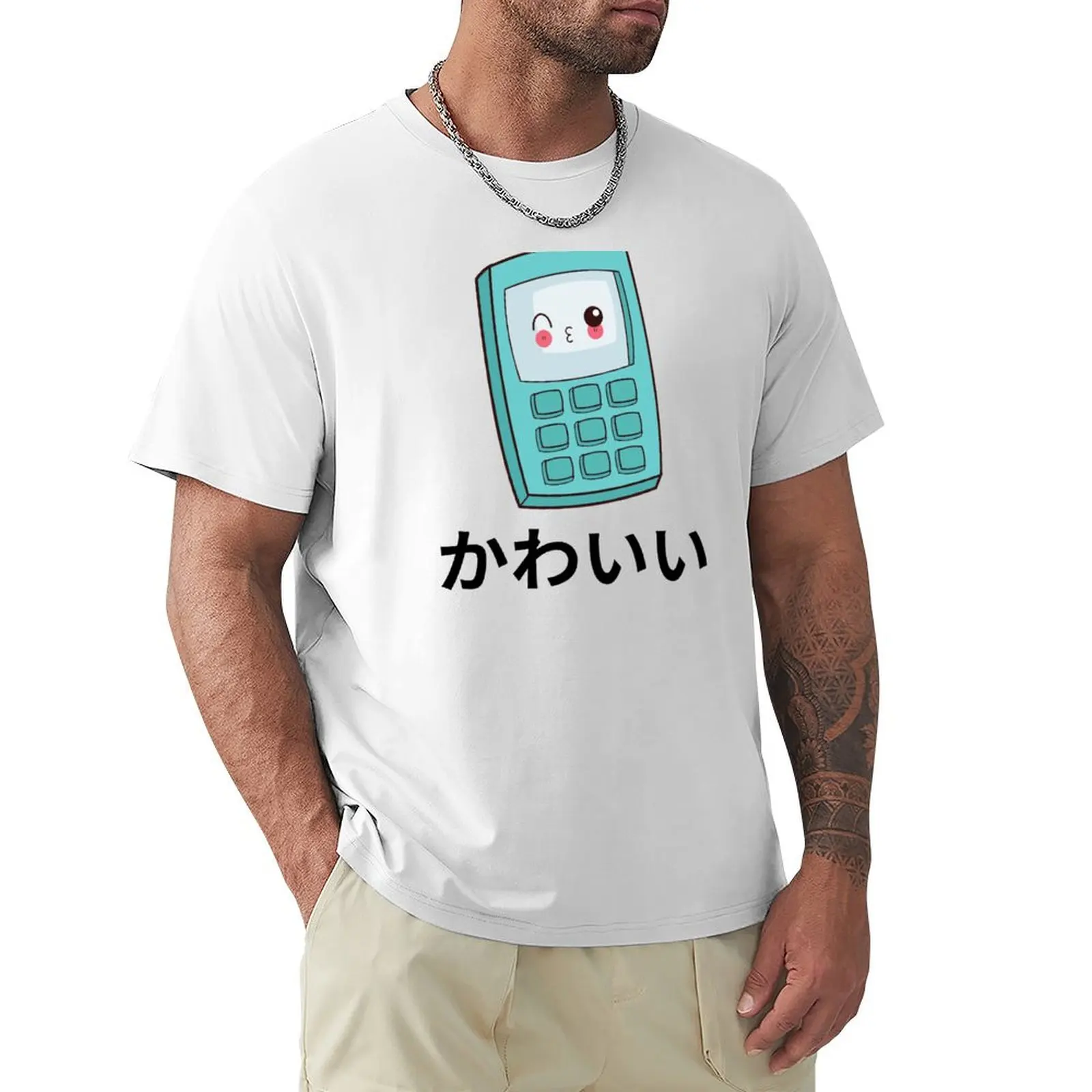 Smartphone Kawaii Chibi Anime Kanji Japanese T-shirt for a boy summer tops designer t shirt men