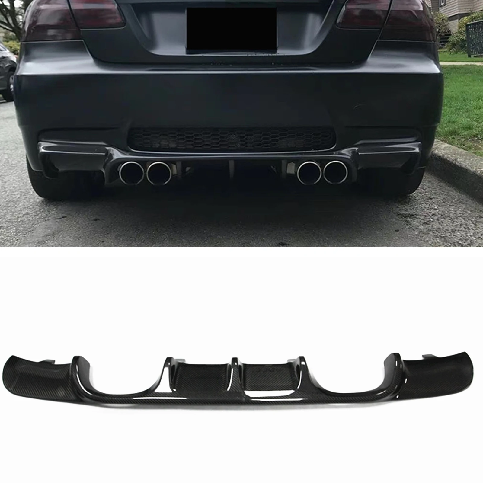 

Rear Bumper Diffuser Lip For BMW E90 325i 335i M-Sport 2009-2012 Modified M3 V Style Real Carbon Fiber Spoiler Plate Splitter