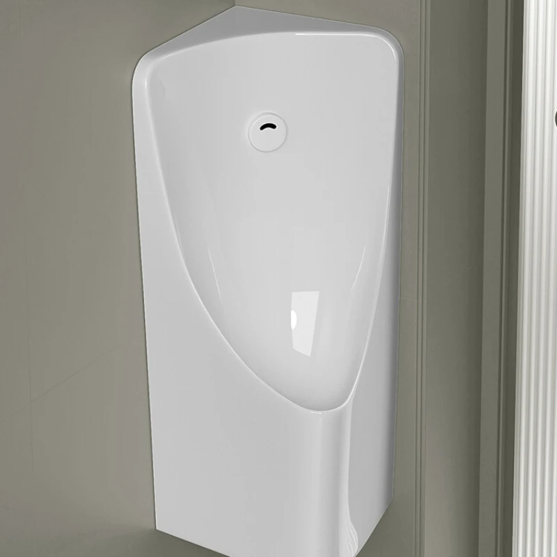 Small unit wall corner urinal for men, wall mounted triangular urinal upgraded, top waving sensing urinal