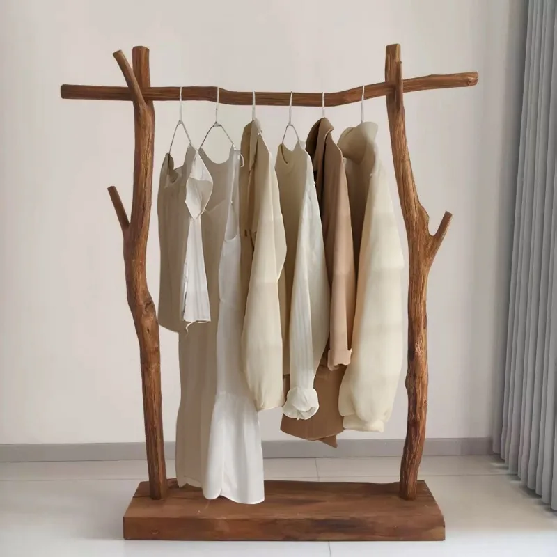 

Wood Boutique Clothes Racks Drying Display Stylish Japandi Design Clothes Rack Hotel Modern Colgadores De Ropa Room Furniture