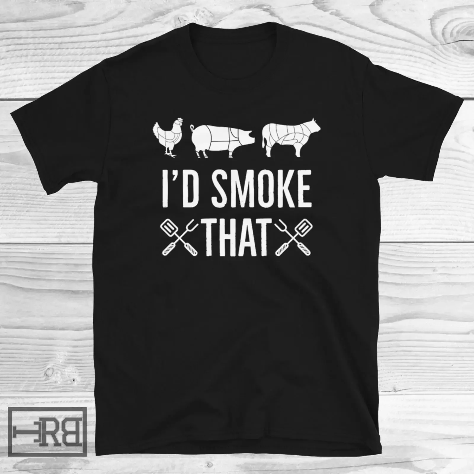 I'd Smoke That Funny BBQ T Shirt Meat Smoker Grill Master Men Cooking Cookout  vintage Washed Stretched graphic Stylish Soft