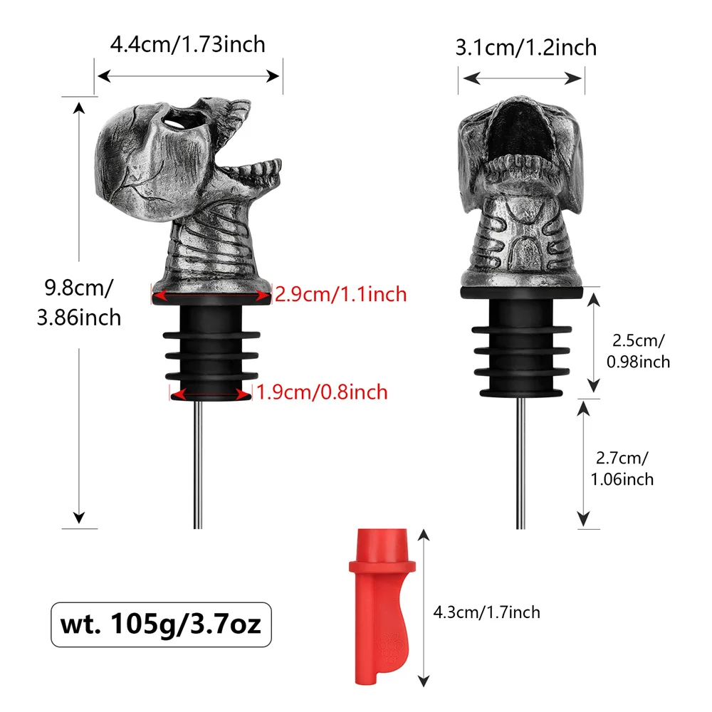 Czaszka 2 w 1 butelce wina i korek gotycka dekoracja wina usta prezent świąteczny korek do butelki konserwujący