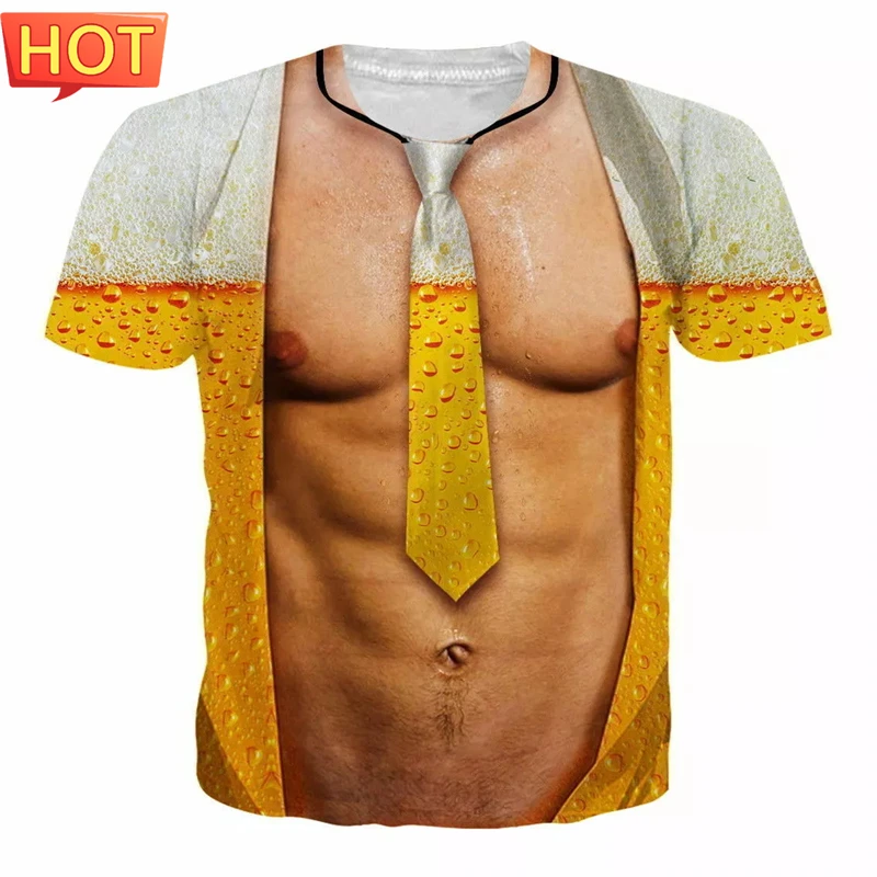 Muscle Body 3D Print T-Shirt Men Summer T Shirt Clothing Fashion Street Tees Flesh Pattern Oversized Male Short Sleeve Trendy image 5