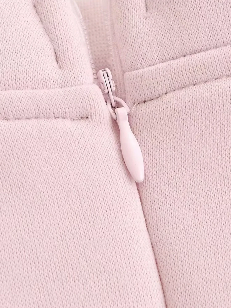 Women Fashion With Zip Cropped Sweatshirt And Mid Waist Back Zipper Mini Skirt Female Two Piece Sets Mujer