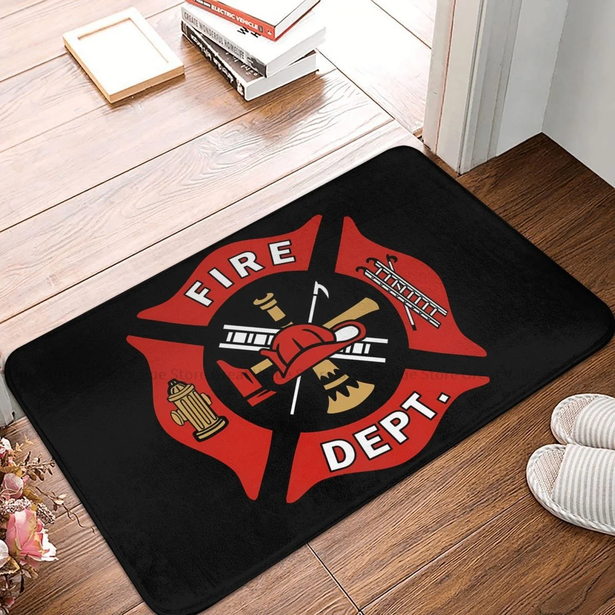 Fireman Fire Rescue Firefighter Bedroom Mat Fire Department Doormat Living Room Carpet Entrance Door Rug Home Decor