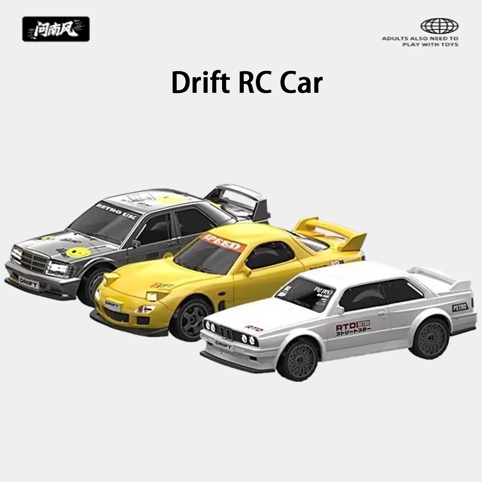

Original 1:43 JDM Drift RC Car With LED Lights USB Charging & 2.4G Remote Control Smooth Drifting Desktop Boychildren Stoy Gift