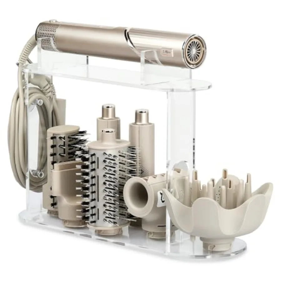 

Upgraded Storage Holder for Shark FlexStyle 7-Hole Acrylic Stand Organizer for Long Barrels and Diffuser Countertop Holder for