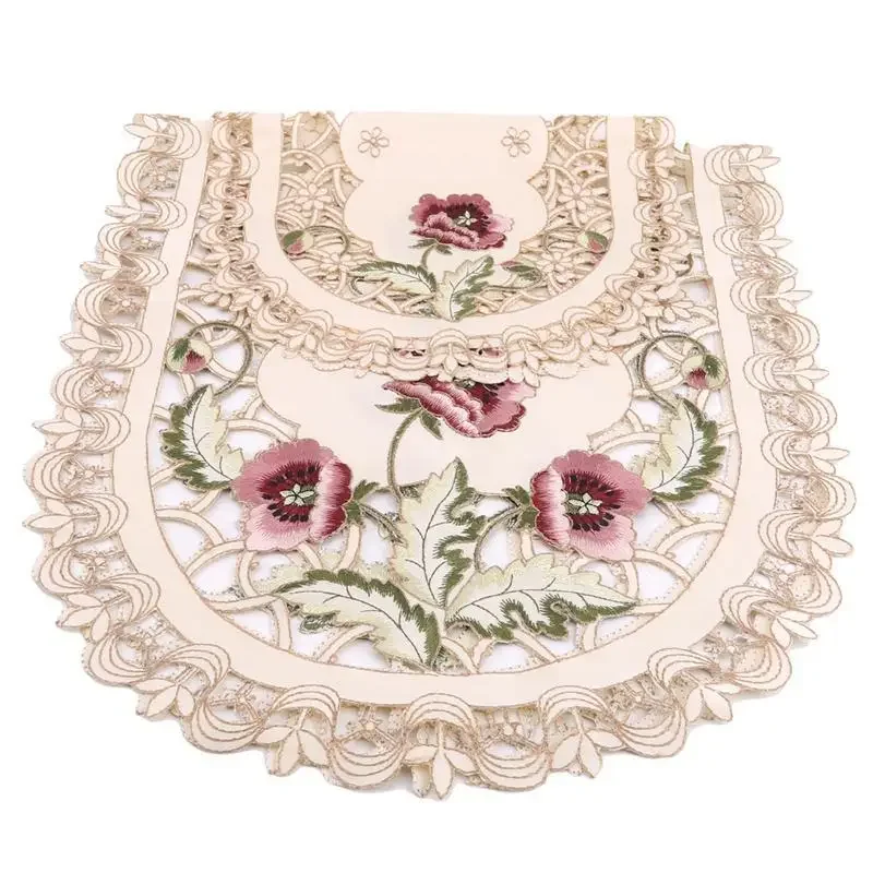 Mantel de mesa con estampado ovalado, cubierta de mesa bordada para fiesta de boda, mantel nórdico para té y café, decoración del hogar