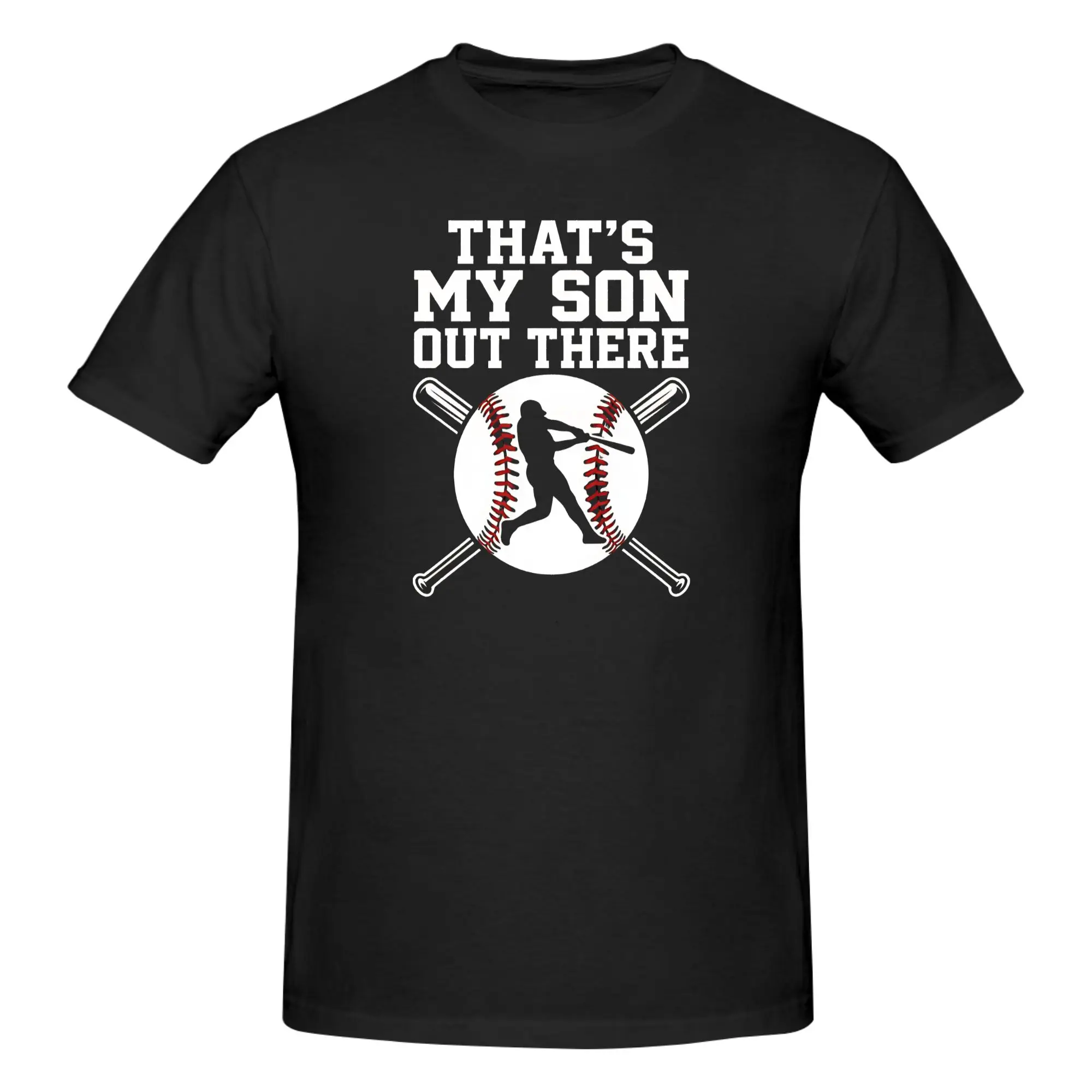 1 Piece That's My Son Out There Baseball Dad Mom Proud Parent Funny Graphic 100% Cotton T-Shirt Baseball Tops Tees For Men