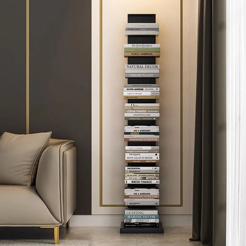 

Living room invisible bookshelf bookcase modern simple wrought iron corner three-dimensional Internet celebrity living room