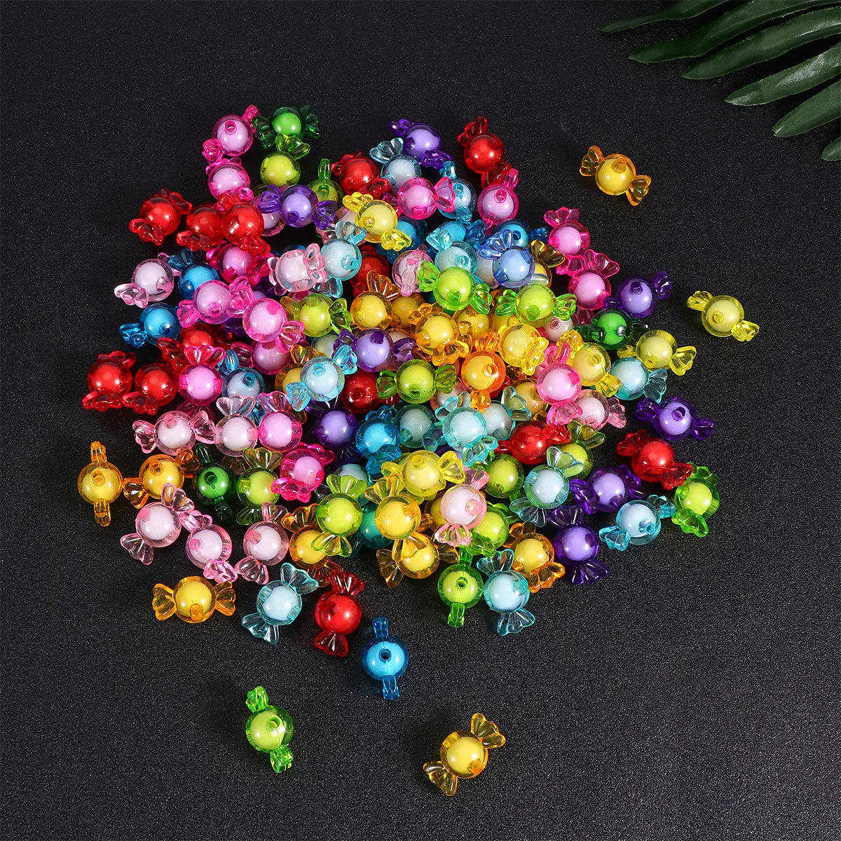 

1 set 1 Set Acrylic Beads Loose Beading Kit For Diy Jewelry Making Handmade Bracelet Necklace Craft Decoration Random Color Pcs
