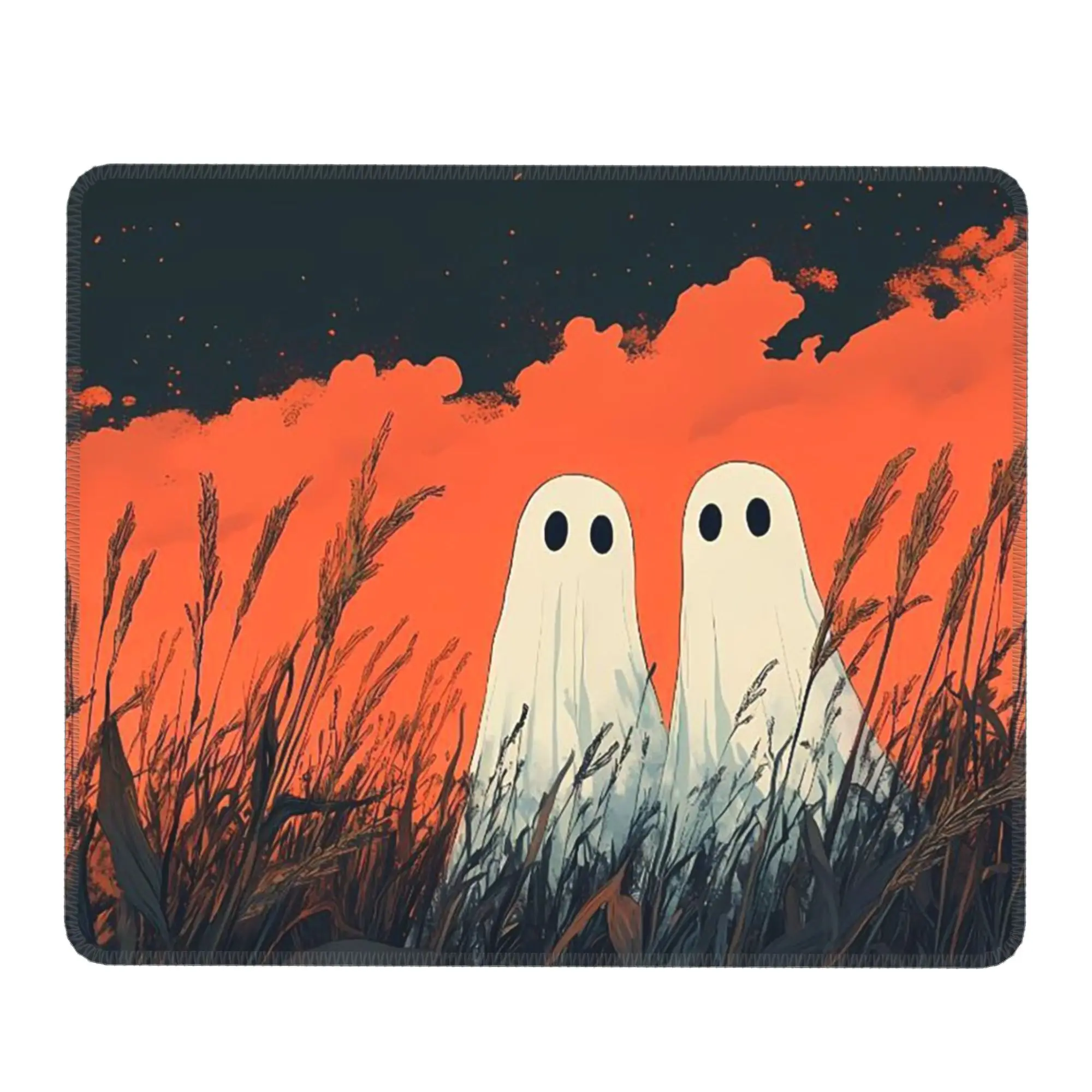 Adorable Two Ghost Motif Mouse Pad Computer Keyboard Mouse Mat Gaming PC Laptop Desk Mat Office Table Mats