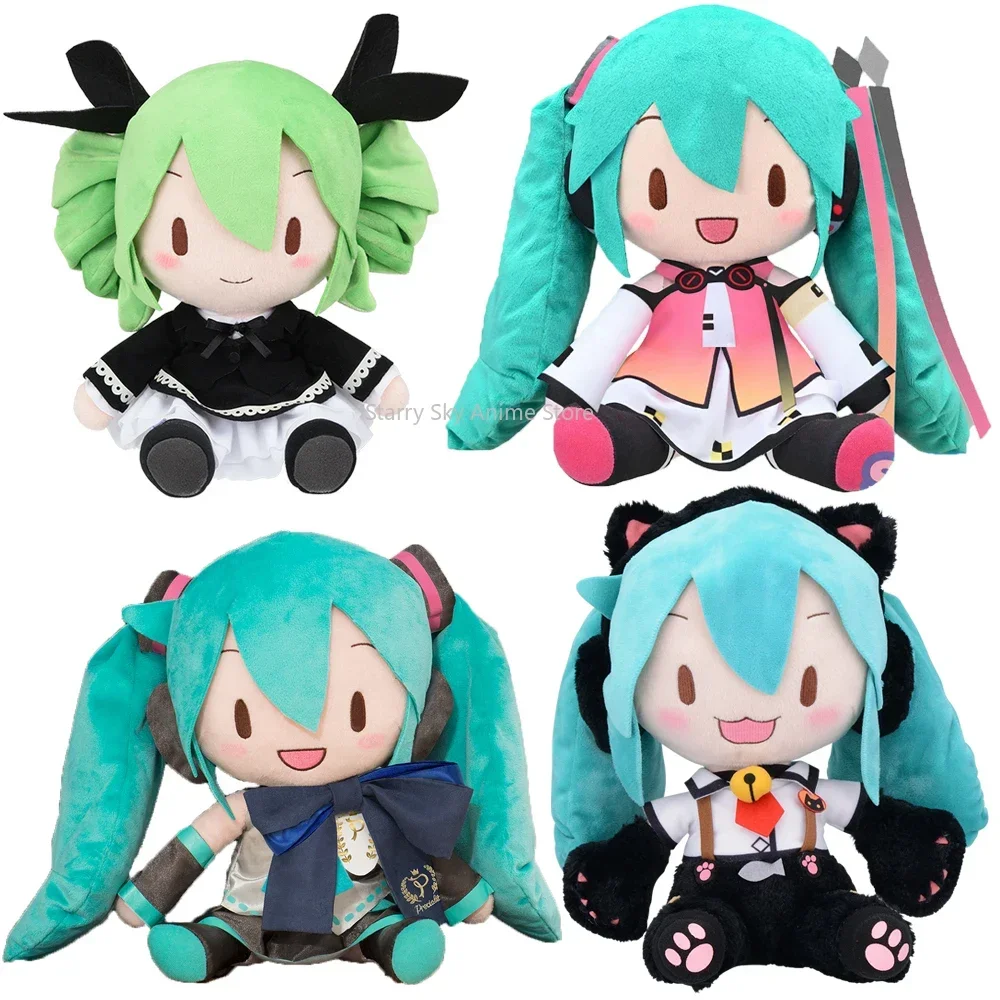 Original Hatsune Miku Pillow Plush Toy Star Voice Shiny Fufu Fuwa Petit Anime Kawaii Plushie Fallen Angel Uniform Maid Dolls