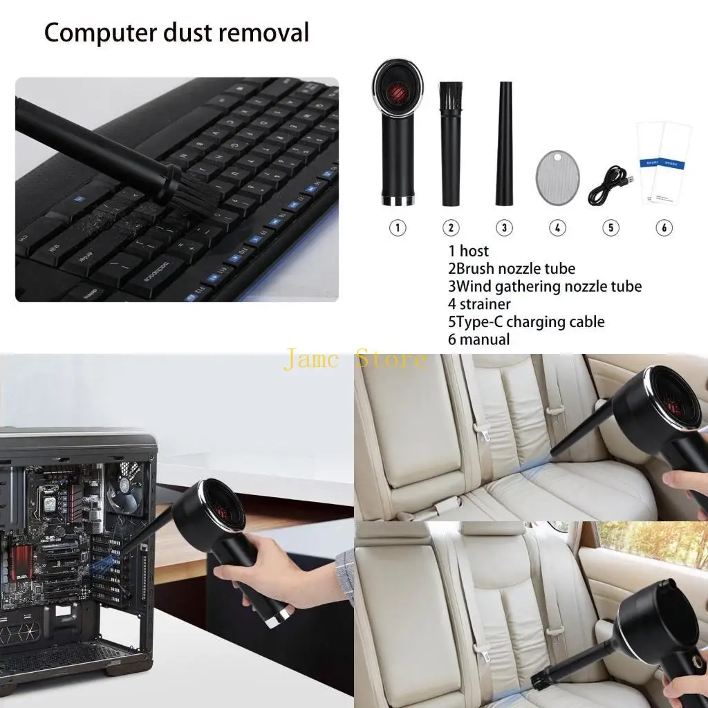 

LX0B Computer Keyboard Air Duster High Efficient Vacuum Cleaner Portable Cleaning
