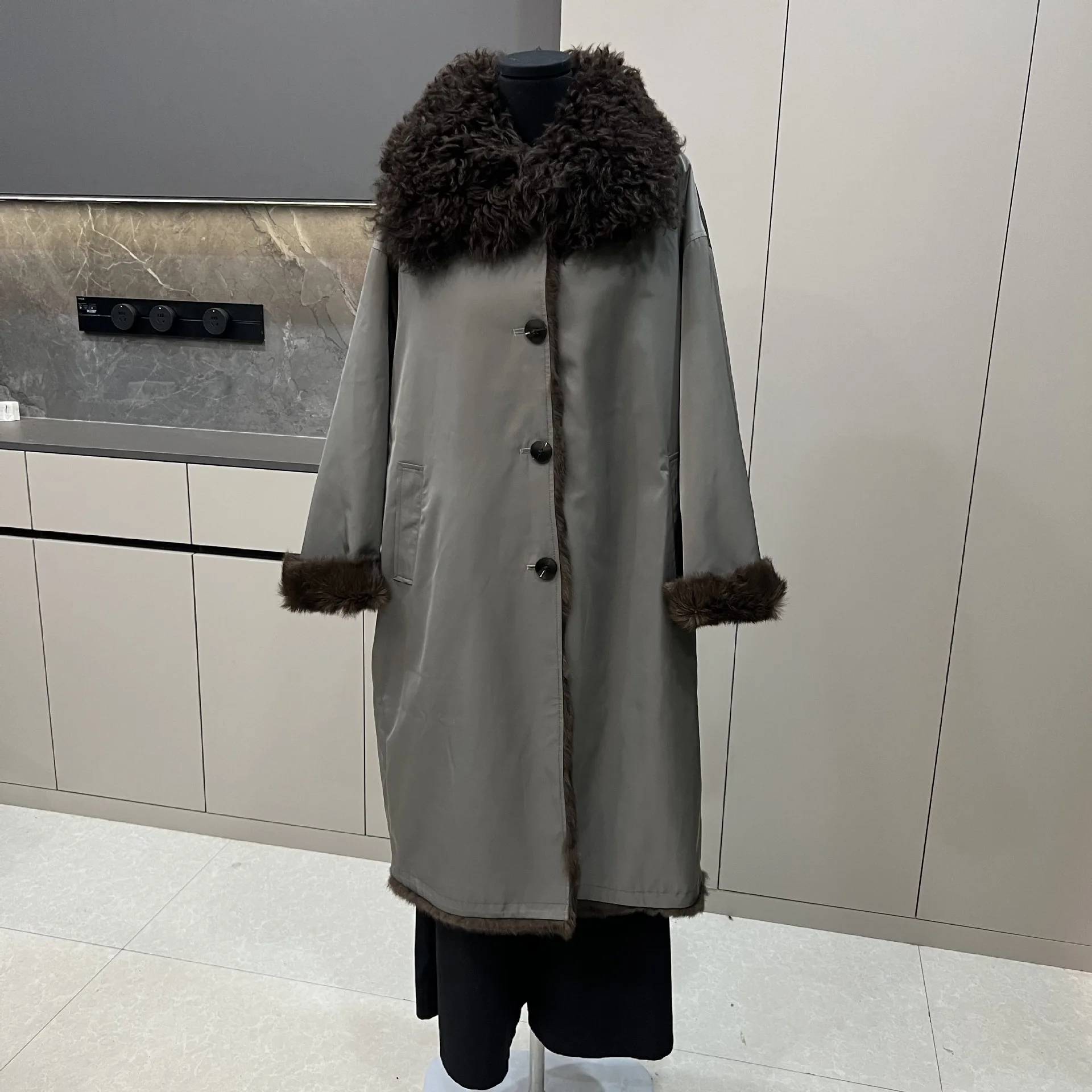 

Faux Fur Long Coats Women Jackets Y2k Streetwear Turn Down Collar Coat Thick Warm Jacket Elegant Work Outerwear Autumn Winter