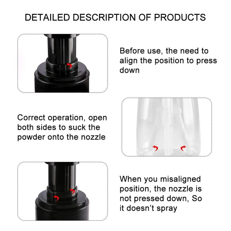 180Ml Hair Salon Hairdressing Sprayer Bottle Portable Powder Bottle Powder Dispenser Plastic Sprayer Bottle
