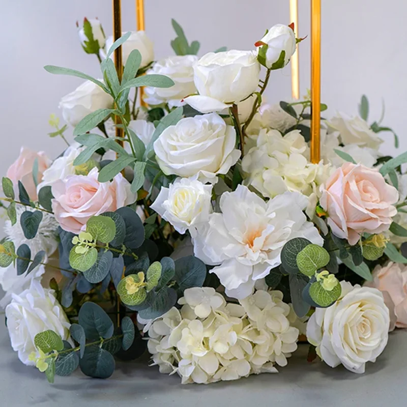 Custom Large Artificial Flower Ball Wedding Table Centerpieces Stand Decor Table Flower Geometric Shelf Party Stage Display