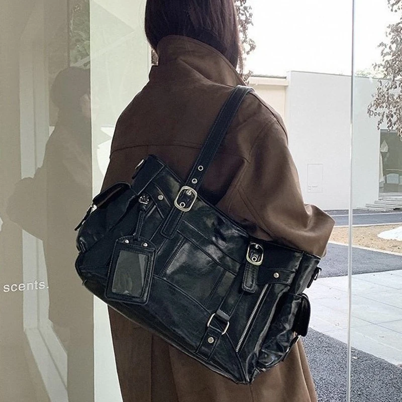Fashion PU Leather Women's Shoulder Bag Leisure Crossbody Bag Handbags for Women Designer Luxury Female Large Capacity Tote Bag