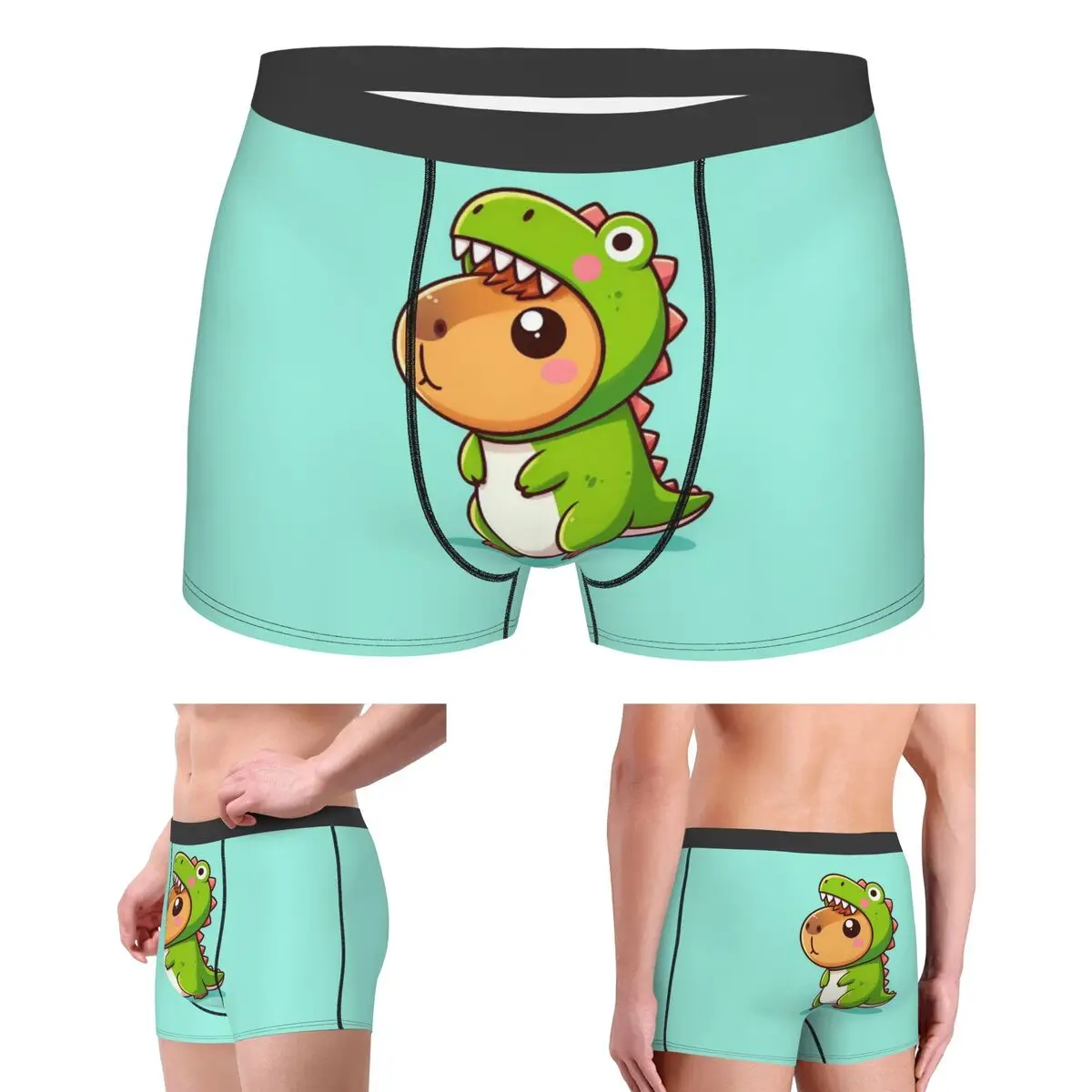 

Boxer Underpants Shorts Cute Capybara Loves Bubble Tea Panties Men's Comfortable Underwear for Homme Man Boyfriend Gifts
