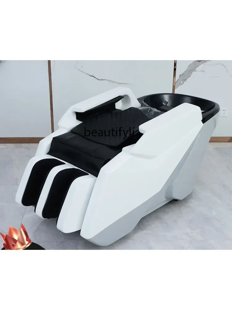 

02 Barber Shop Shampoo Chair Automatic Intelligent Massage Couch Electric for Hair Salon Integrated Hairdressing Flushing Bed
