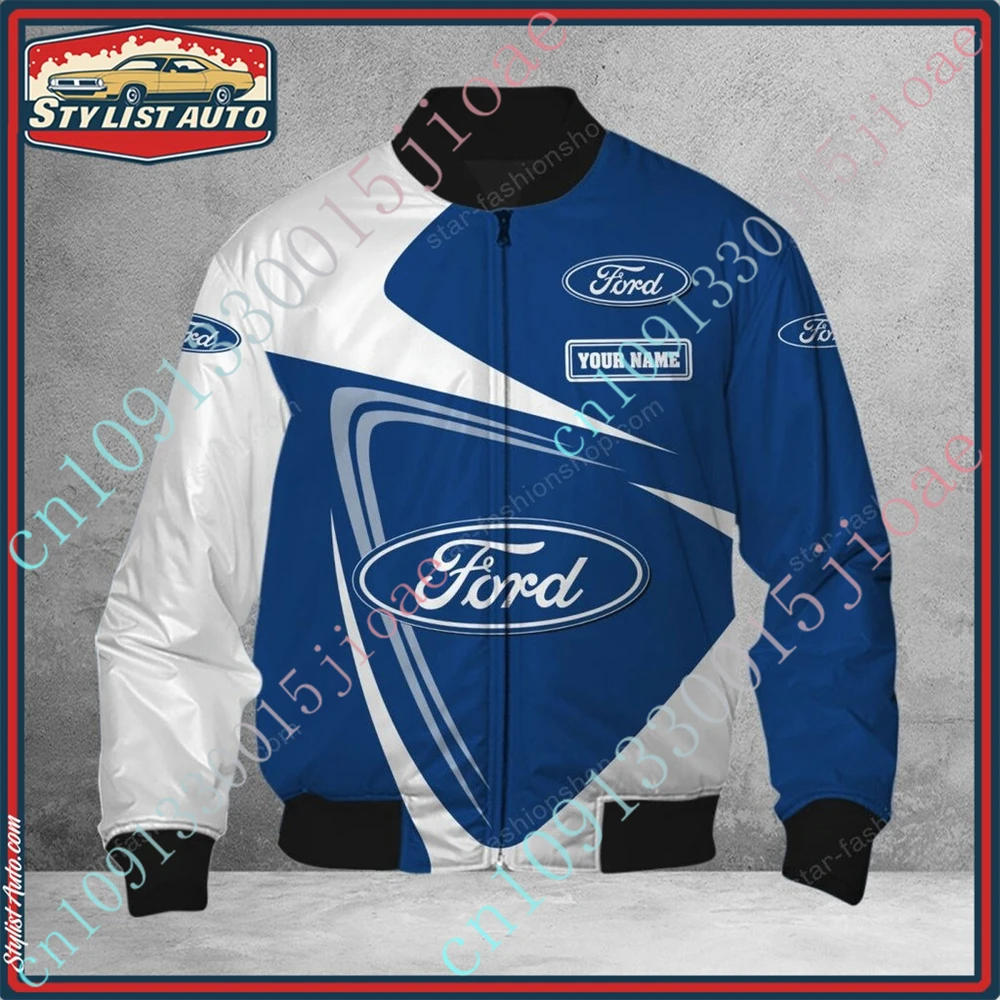 Ford Thick Coat Harajuku Parkas Windbreaker Jackets For Men's Clothing Techwear Baseball Uniform Bomber Jacket Custom Logo