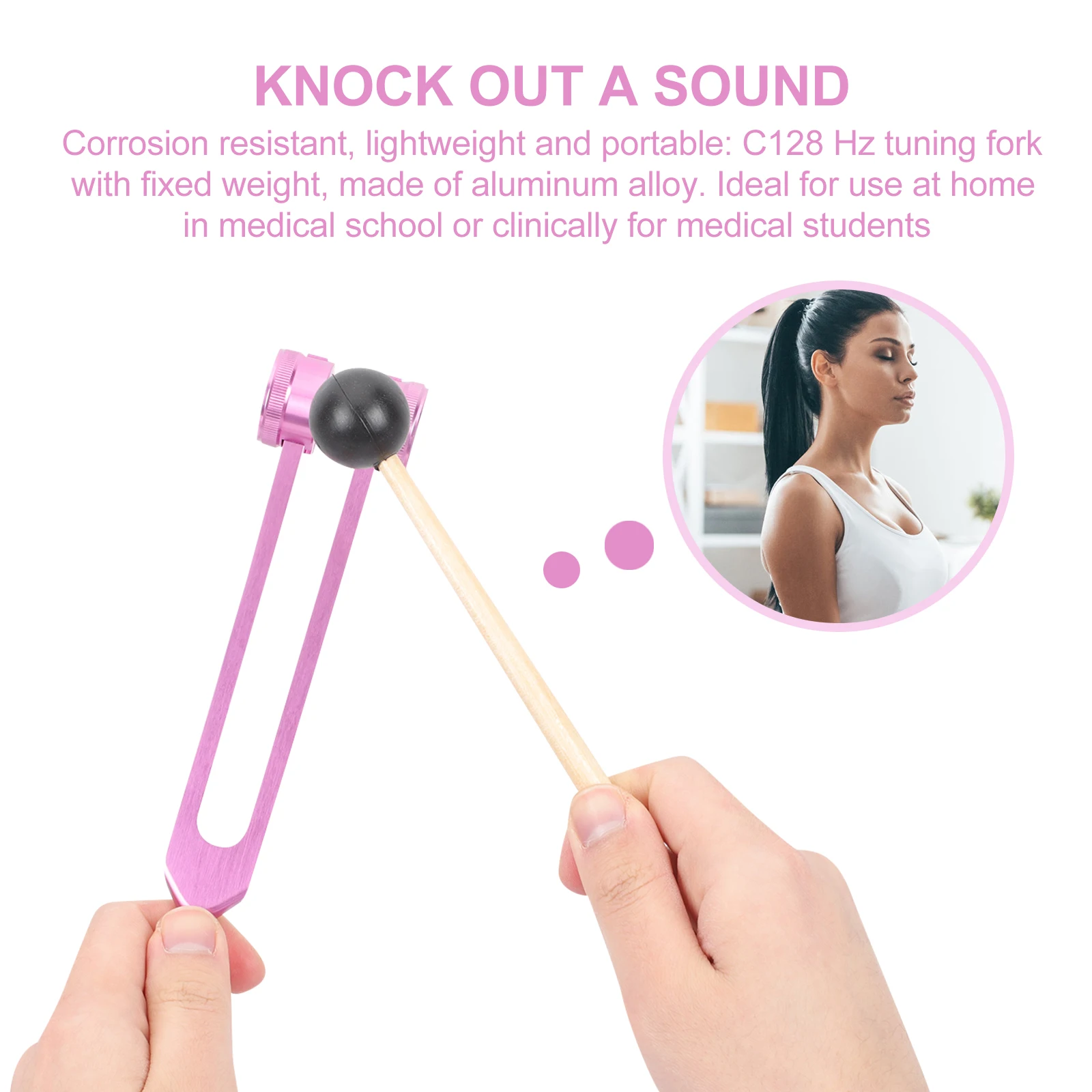

Aluminum Alloy Tuning Fork Clinical Nerve Testing Tool Stainless Steel Ear Hammer Kit for Sensory Relaxation Massage