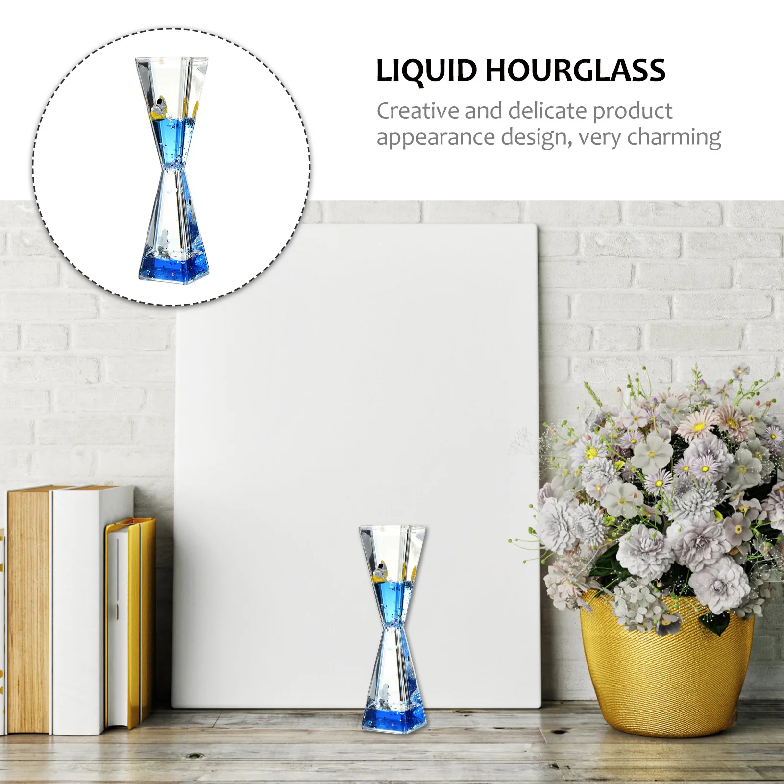 

Sky Drip Hourglass Compact Size Multifunctional Liquid Hourglass Desktop Table Decor Ornament Part Accessories Gardening