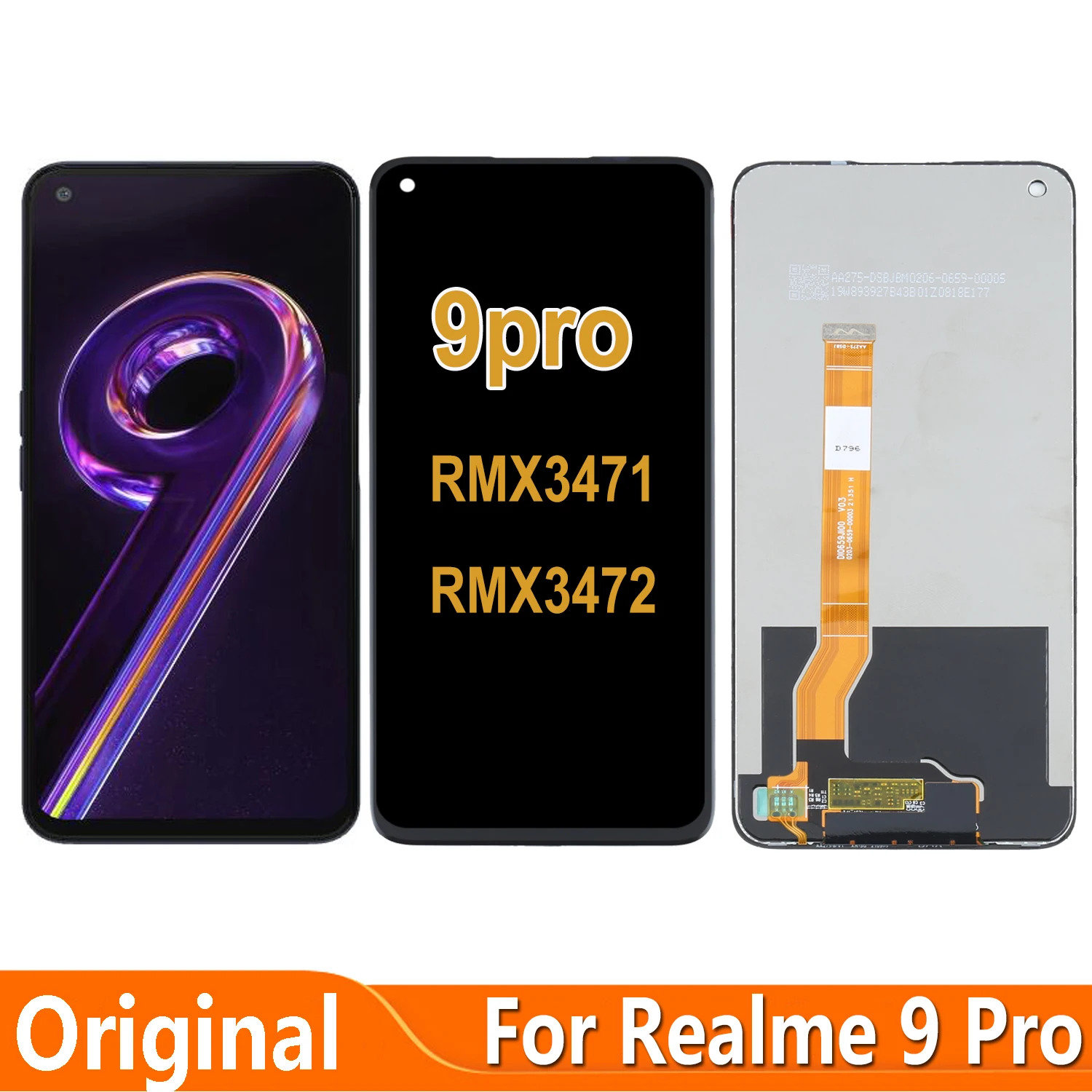 

For Realme 9 Pro 9pro RMX3471 RMX3472 LCD Display Touch Screen Digiziter Assembly Repair Parts