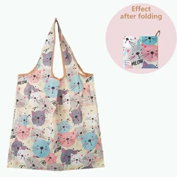 Stoccaggio robusto cartone animato portatile Kawaii drogheria Nylon Eco Shopping Bag riutilizzabile pieghevole piccolo Tote viaggio lavabile in lavatrice