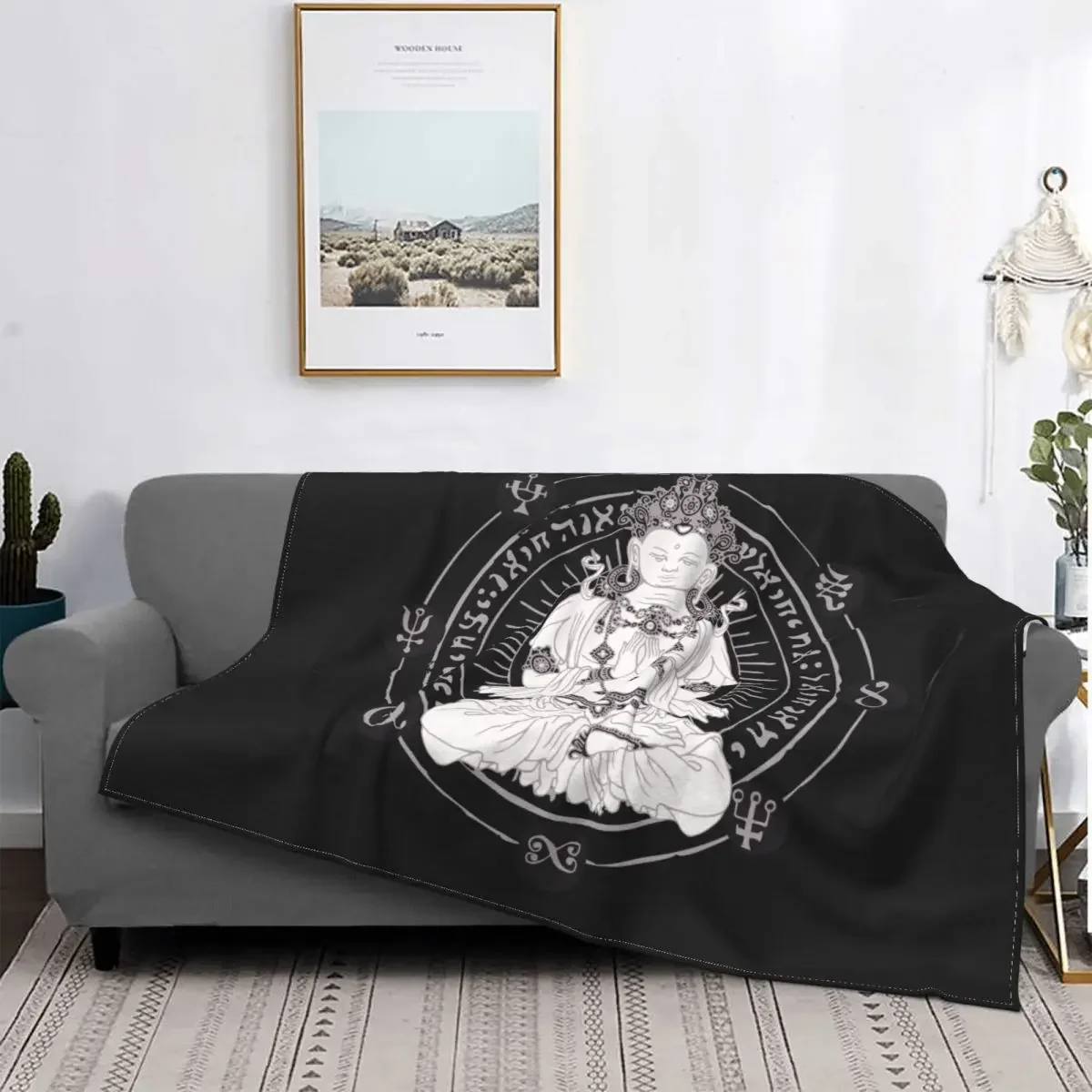 Buddha Retro Blankets Amulet Mystery Tarot Fleece Throw Blankets Bed Sofa Decoration Ultra-Soft Warm Bedspreads