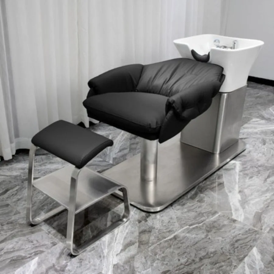 Relaxante Shampoo Chair for Hair Salon, Cadeira reclinável para estilista, Bacia de luxo para cabelo, Cabeça móvel relaxante