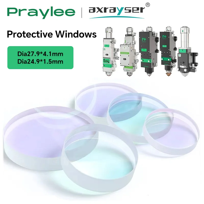 Raytools Protective Lens 24.9x1.5 27.9x4.1 37x7 Optical Lens Protection Windows for BT210S BT220 BT240S BM110 BM111 Laser Head