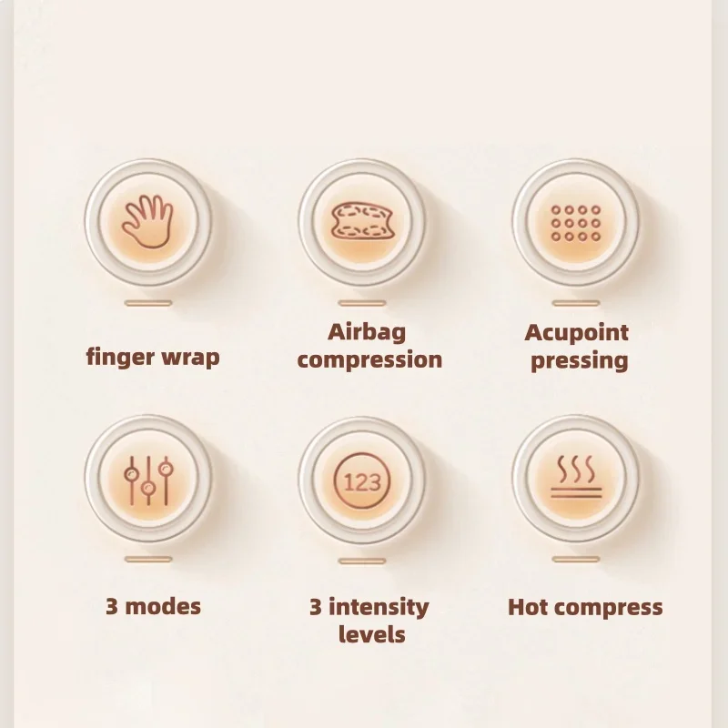 Jinkairui Tragbares Airbag-Handmassagegerät, Fingermassage, heiße Kompresse, Kneten, um Palm-Handgelenk-Ermüdung zu lindern