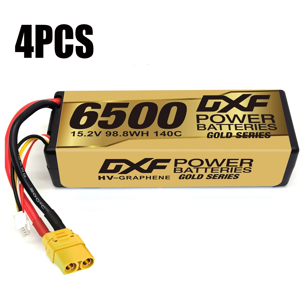 DXF 4S Lipo Batterij 15.2V 6500mAh 140C XT90 Plug Hardcase LCG Voor 1/8 Buggy Grafeen Truggy offroad Auto Boot Vrachtwagen RACING