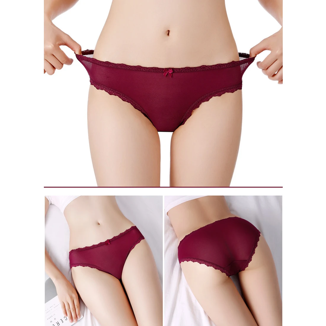 10Pcs Summer Women Sexy Lace Panties Female Underpants Solid Color Panty Intimates Uderwear Women Low-Rise Lingerie