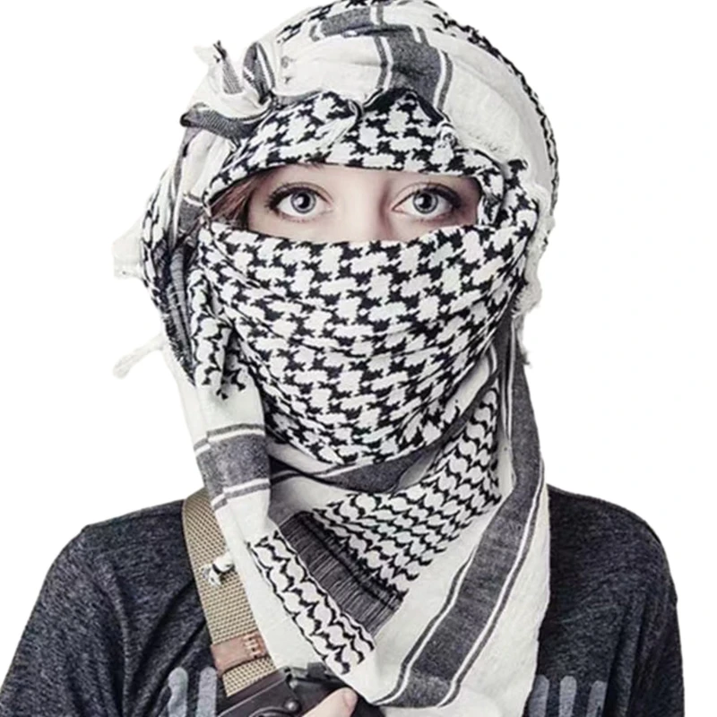 Shemagh Tacticals Desert Scarf BreathableKeffiyeh Scarf Wrap for Men And Women Desert Head Neck Scarf Unisex Dropship