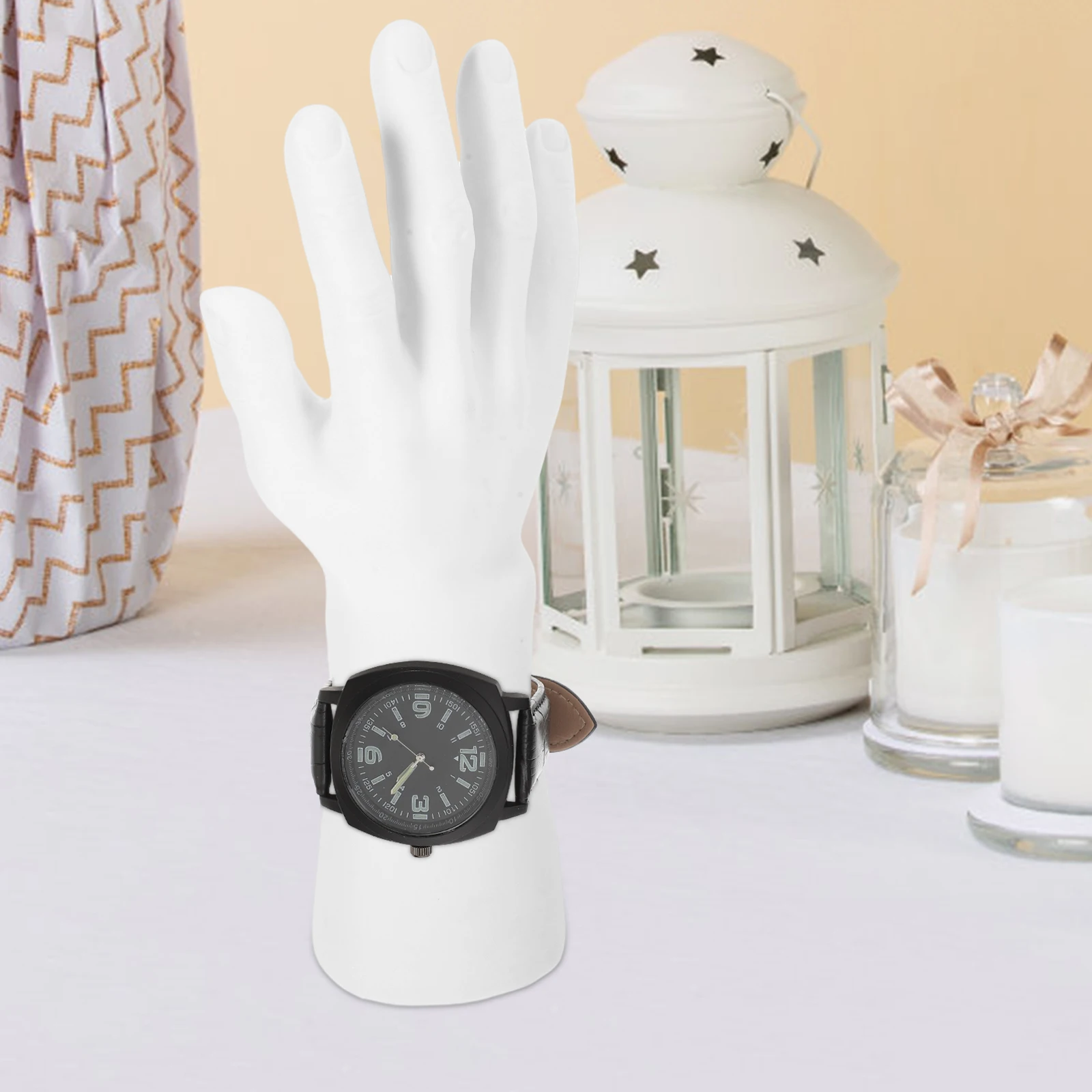 

Hand Jewelry Display Mold Plastic Ring Finger Mannequin Watch Stand Holder Light Weight Portable Vendor Home
