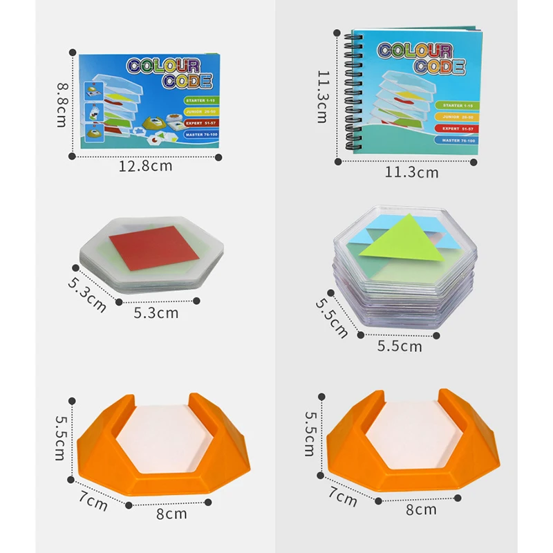 Giochi di codici a colori in età prescolare Puzzle logici per bambini Figura Cognizione Pensiero spaziale Giocattolo educativo Abilità di apprendimento (A)