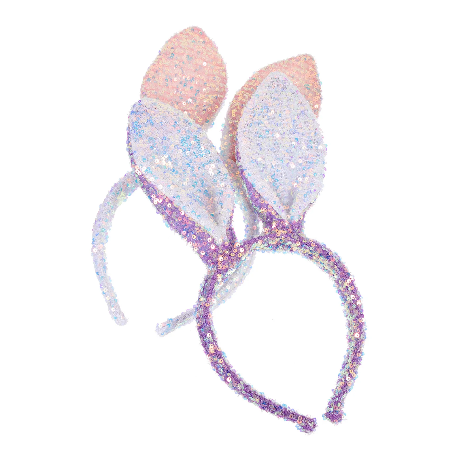 

2Pcs Bunny Ears Headband Lightweight Sequin Rabbit Ear Hair Hoops Easter Party Cosplay Headwear Charming Holiday Accessory