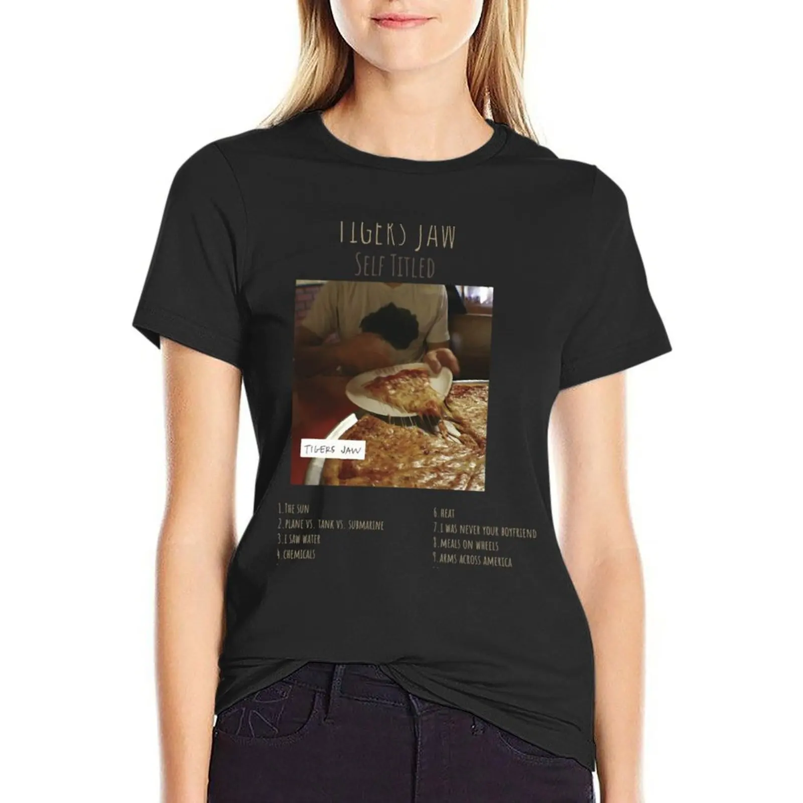 

Tigers Jaw Self Titled Album Tracklist Logo T-Shirt vintage Short sleeve tee summer clothes summer top Women's tee shirt