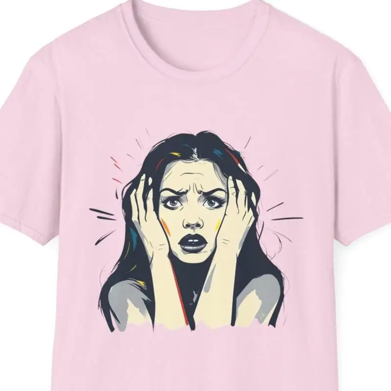 Woman Intense Expression T shirt Shocking Vibe for Him Her