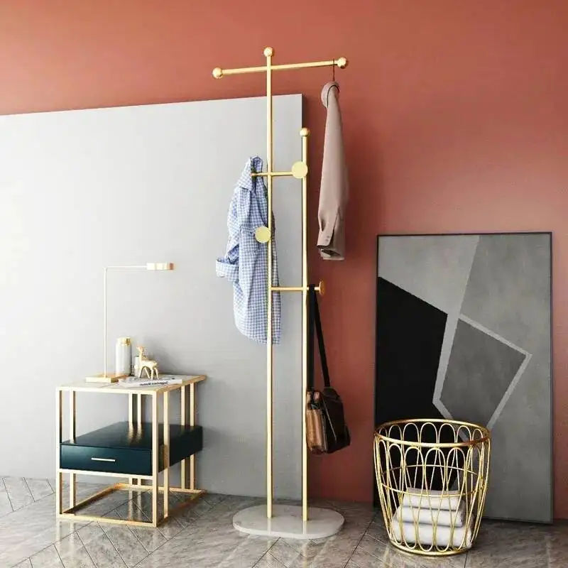 Prateleira de parede cabide quarto ouro espaço organizador chapéu poupança roupas rack canto arara rack de roupa móveis para casa wj35xp