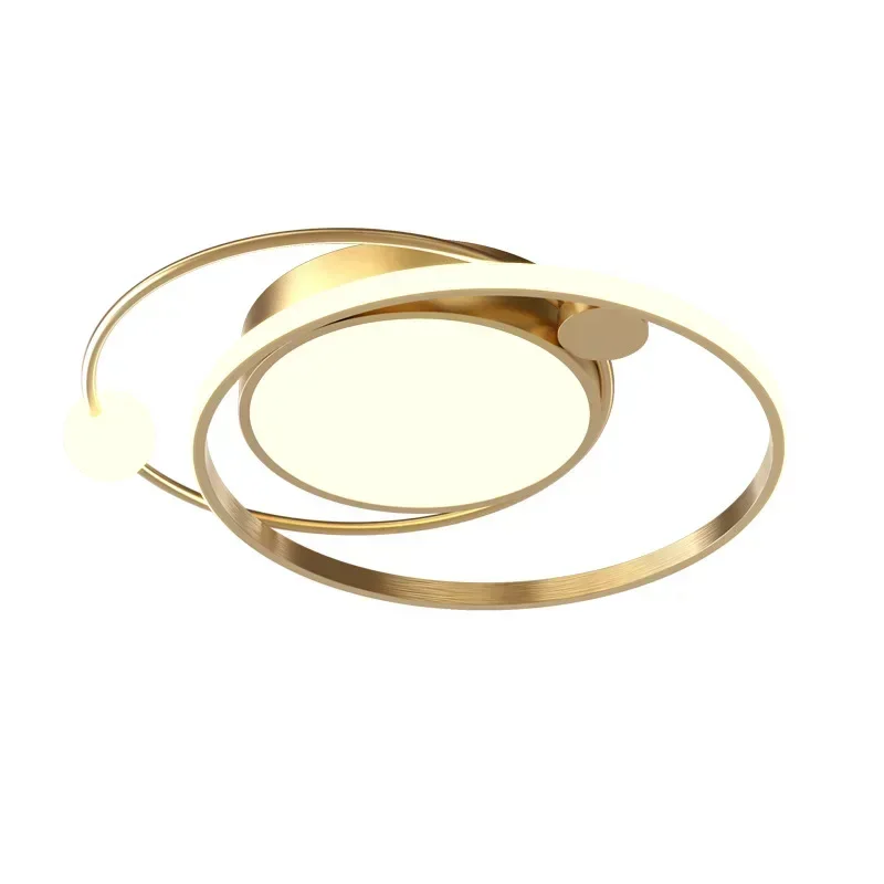 Gold Modern Led Ceiling Light Nordic Round Lighting Fixture Living Bedroom Restaurant Kitchen Reading Indoor Decor Planet Lamps