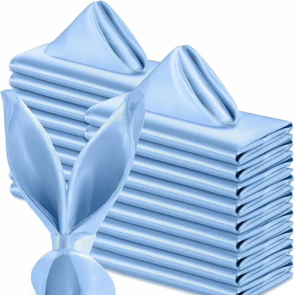 

10pcs Luxurious 30x30cm Satin Napkin Soft Washable Dinner Napkins Reusable Table Napkins Banquet
